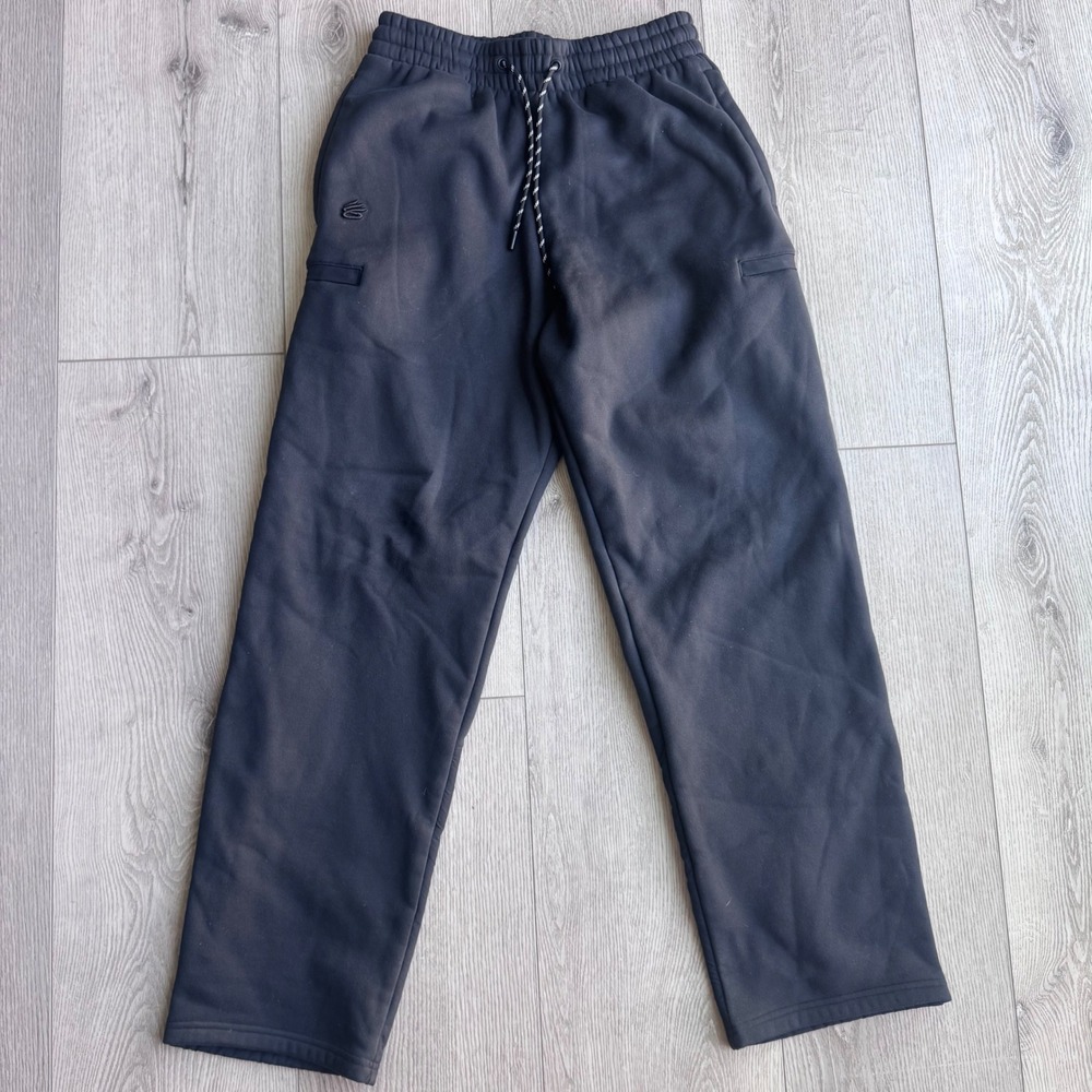 Under Armour Curry Brand Mens Small Black Fleece Sweatpants Joggers 1387113